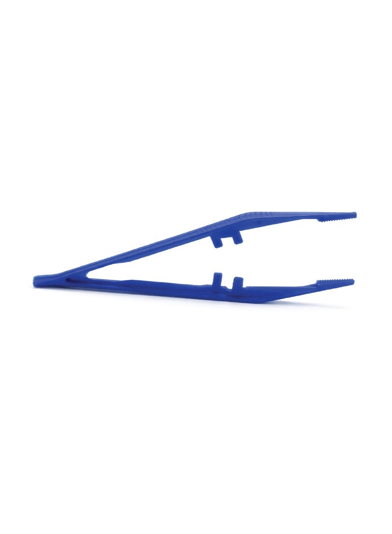 Health Wealth Plastic Forceps Tweezers Blue – ( Pack of 20 ) Disposable First Aid Grabbers with Serrated Tips for Medical, Lab & School Use - Image 2